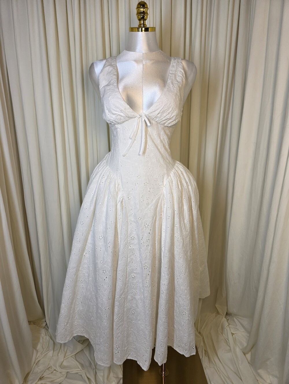 Vestido midi Monroe - Marfil Babyboo NWT $194 - Picture 3 of 15